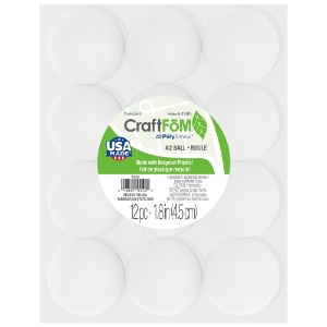 CraftFoM Lightweight Styrofoam Ball 12 Pack 2" White
