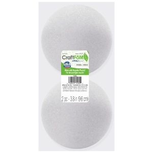 CraftFoM Lightweight Styrofoam Ball 2 Pack 4" White