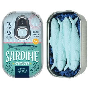 Fred Studio Sardine Tin Eraser 4 Set