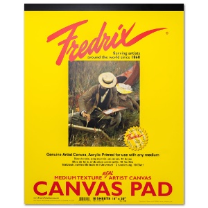 Fredrix Artist Medium Texture Canvas Pad 10 Sheets 16"x20" White