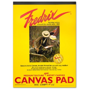 Fredrix Artist Medium Texture Canvas Pad 10 Sheets 18"x24" White