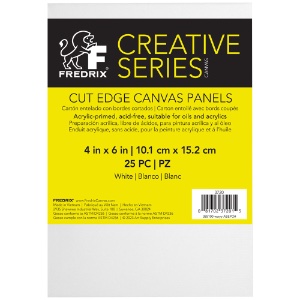 Fredrix VALUE SERIES Cut Edge Panel 25 Pack 4"x6" White