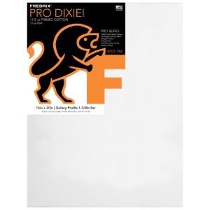 Fredrix PRO DIXIE 12oz Acrylic Primed Cotton Canvas 1-3/8" Gallery 16"x20"