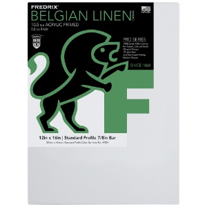 Fredrix PRO SERIES 10oz Belgian Linen Canvas 7/8" Trad. 12"x16"