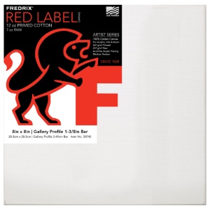 Fredrix RED LABEL 12oz Acrylic Primed Cotton Canvas 1 3/8" Gallery 8"x8"