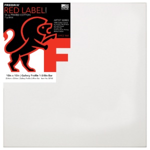 Fredrix RED LABEL 12oz Acrylic Primed Cotton Canvas 1 3/8" Gallery 10"x10"