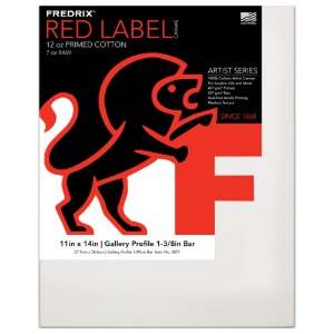 Fredrix RED LABEL 12oz Acrylic Primed Cotton Canvas 1 3/8" Gallery 11"x14"
