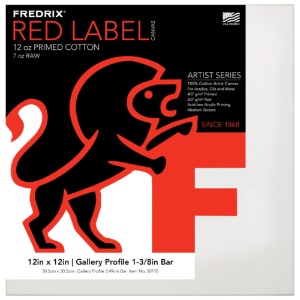 Fredrix RED LABEL 12oz Acrylic Primed Cotton Canvas 1 3/8" Gallery 12"x12"