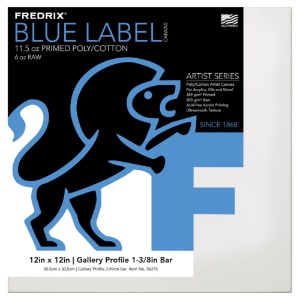 Fredrix BLUE LABEL Ultra Smooth Poly/Cotton Canvas 1 3/8" Gallery 12"x12"