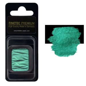 FINETEC Premium Pearlescent Watercolour Pan Poseidon Green