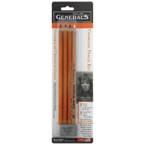  General Pencil 5582BP Charcoal White Pencils 2/Pkg-2B : Office  Products