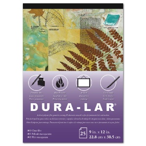 Grafix Dura-Lar Film Pad .003" Thick 25 Sheets 9"x12" Clear