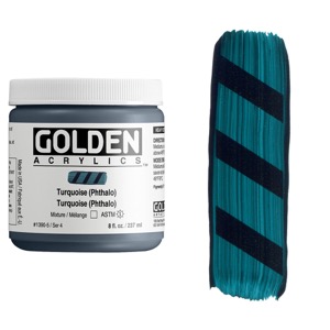 Golden Acrylics Heavy Body 8oz Turquoise (Phthalo)