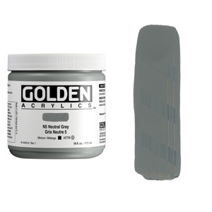 Golden Acrylics Heavy Body 16 oz Neutral Gray N5