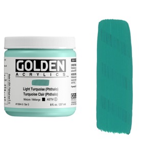Golden Acrylics Heavy Body 8oz Light Turquoise (Phthalo)