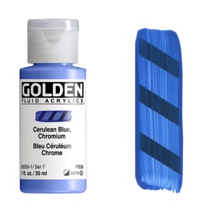 Golden Fluid Acrylics 1oz Cerulean Blue, Chromium