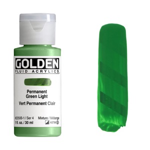 Golden Fluid Acrylics 1oz Permanent Green Light
