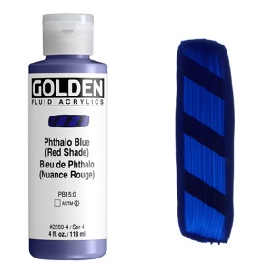 Golden Fluid Acrylics 4oz Phthalo Blue (Red Shade)