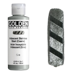 Golden Fluid Acrylics 4oz Iridescent Stainless Steel (Coarse)