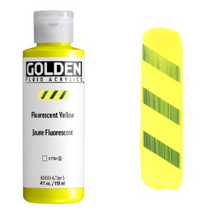 Golden Fluid Acrylics 4oz Fluorescent Yellow