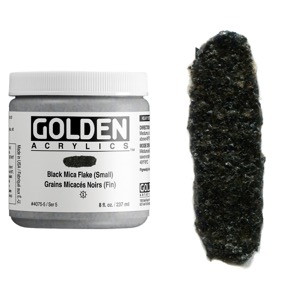 Golden Acrylics Heavy Body 8oz Black Mica Flake (Small)