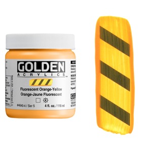 Golden Acrylics Heavy Body 4oz Fluorescent Orange Yellow