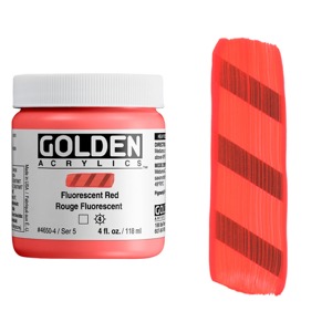 Golden Acrylics Heavy Body 4oz Fluorescent Red