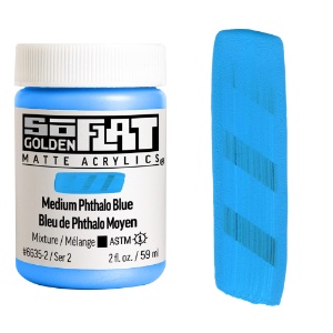 Golden SoFlat Matte Acrylics 2oz Medium Phthalo Blue