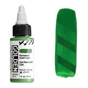 Golden High Flow Acrylics 1oz Permanent Green Light