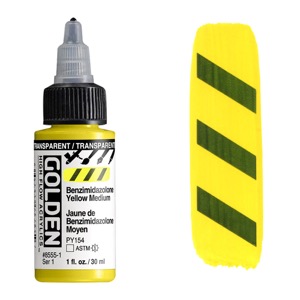 Golden High Flow Acrylics 1oz Transparent Benzimidazolone Yellow Medium