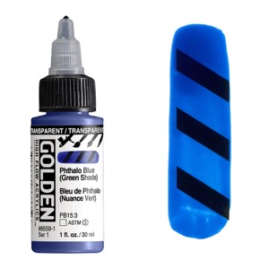 Golden High Flow Acrylics 1oz Transparent Phthalo Blue (Green Shade)