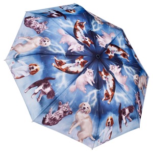 Galleria Stick Umbrella Reverse Close Cats and Dogs