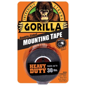 Gorilla Double Sided Mounting Tape 1" x 60" Black