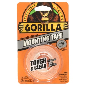Gorilla Tough & Clear Mounting Tape 1" x 60" Clear