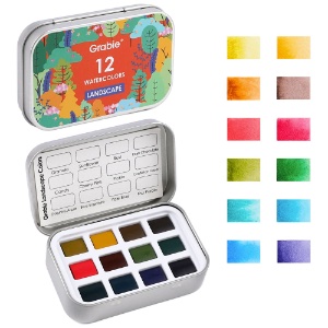 Grabie Premium Watercolor Pocket 12 Set Landscape