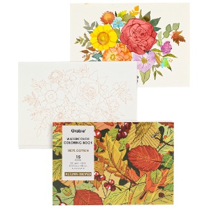 Grabie Watercolor Coloring Book 140lb 15 Sheets 8.3"x5.8" Autumn