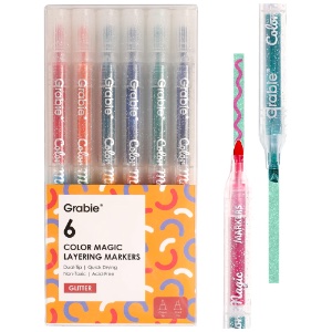 Grabie Color Magic Layering Marker 6 Set Glitter