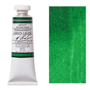 M. Graham Artists' Watercolor 15ml Permanent Green Light