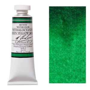 M. Graham Artists' Watercolor 15ml Phthalocyanine Green Yellow Shade