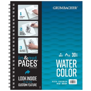 Grumbacher In & Out Watercolor Paper Book 140lb 30 Sheets 9"x12" Cold Press