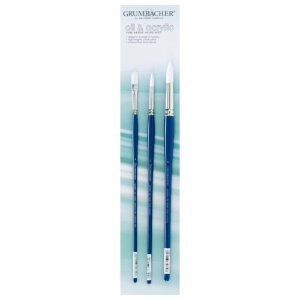 Grumbacher Academy White Synthetic Long Handle Brush 3 Set #3