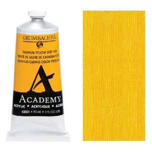 Grumbacher Academy Acrylic 90ml Cadmium Yellow Deep Hue