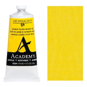 Grumbacher Academy Acrylic 90ml Cadmium Yellow Medium Hue