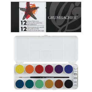 Grumbacher Opaque Watercolor 12-Pan Set
