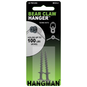 Hangman Products Black Bear Claw Hangers 2 Pack 1-1/4"