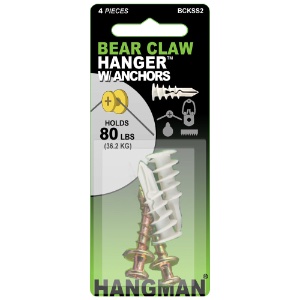 Hangman Products Bear Claw Hanger w/ Anchors 2 pack