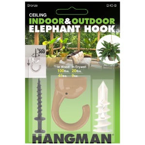 Hangman Products Indoor/Outdoor Elephant Hook Nickel
