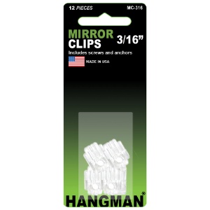 HANGMAN 3/16" MIRROR CLIPS W/ANC