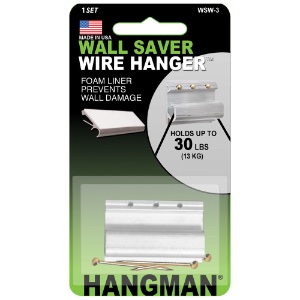 Hangman Products Apartment Safety Hanger/Wall Saver Wire Hanger 3"