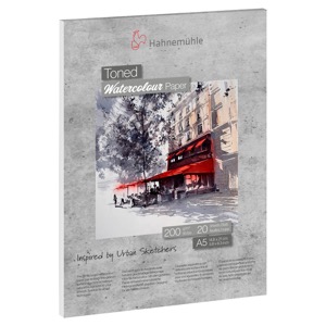 Hahnemuhle A5 Toned Watercolor Paper Pad 20 Sheets 5.8"x8.3" Grey